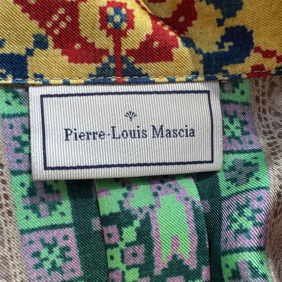 Pierre-Louis Mascia 100% Silk Dress, XL, Geometric Design, Maxi Dress - Picture 13 of 16